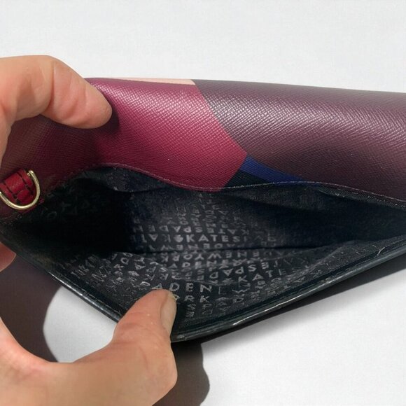 Kate Spade Laurel Way Winni Crossbody Wallet Pink/Blue/Purple Leather WLRU3171 - Picture 9 of 11